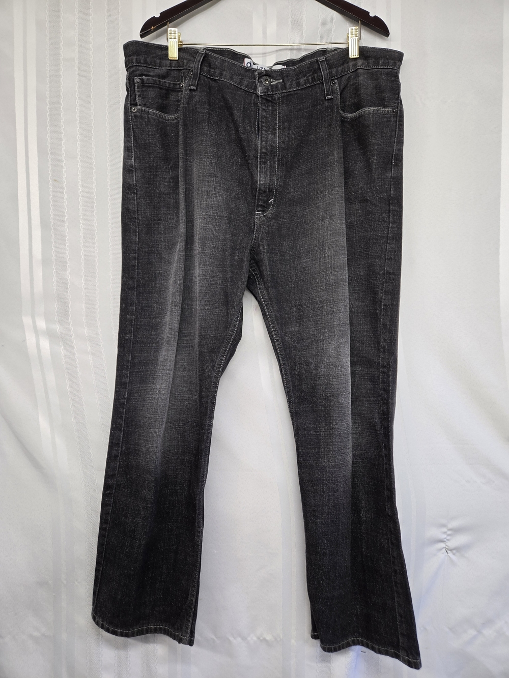 DENIZEN Levis Jeans MenS Regular Fit Straight Leg Black Dark Wash Denim SZ 42x30